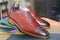 Men's Two Shaded Split Toe Lace Up Shoes, Leather Shoes, Hand Painted Shoes