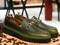 New Handmade Men's Olive Green Chunky Sole Shoes, Slip On Loafer Shoes
