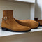 Ankle High BrownSuede Boot, Handmade Buckle Style Classic Boots For Men's