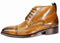 Handmade Men's Ankle Brown Leather Cap Toe Chukka Lace Up Boot - leathersguru