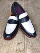 Handmade Men's Leather Loafers Split Toe Shoes - leathersguru