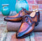 Bespoke Brown Split Toe Hand Panted Leather Lace Up Dress Men's Shoes