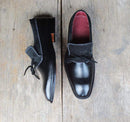 Handmade Black Moccasin Loafers Leather Suede Shoe - leathersguru