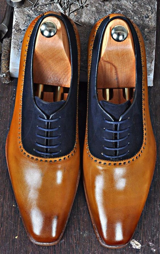 Handmade Brown Shoes, Men's New Fashion Leather Suede Shoes,Dress Shoes, Pointed toe Shoes