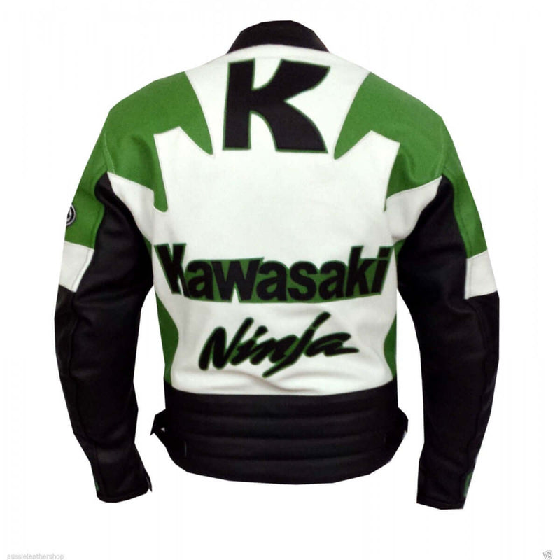 GREEN MOTORCYCLE BIKER JACKET MEN LEATHER JACKET MOTORBIKE RACING LEATHER JACKET