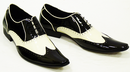 HANDMADE MENS BROGUE BLACK AND WHITE LEATHER SHOES,MEN LEATHER SHOES, MEN SHOES
