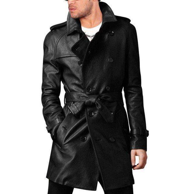 Men's Coats, Jackets & Vests for Sale -   Mens leather coats, Long  leather coat, Leather trench coat