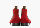 Handmade Men Elegant Red Chelsea Boot,Suede Men Boot