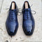 Handmade Men's Brogue Shoes, Men's Navy Blue Leather Lace Up Shoes