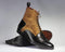 Men's Black Brown Ankle Lace Up Leather Suede Boot - leathersguru