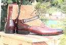 Handmade Madrid Strap leather ankle boots for men's - leathersguru