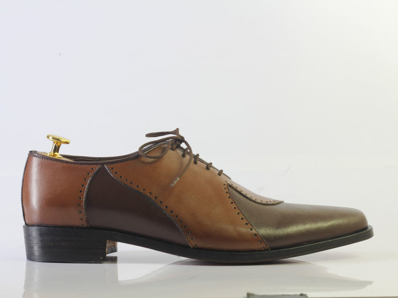 Bespoke Black & Brown Lace Up Shoe For Men - leathersguru