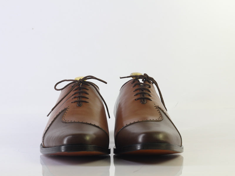 Bespoke Black & Brown Lace Up Shoe For Men - leathersguru