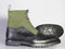 Bespoke Olive Green Black Leather Suede High Ankle Wing Tip  Boots - leathersguru