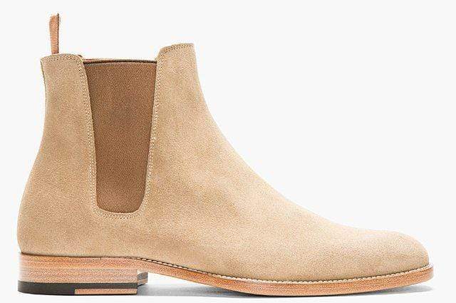 Handmade Mens Light Gray Suede Chelsea Boots, Men Casual Wear Ankle Boots