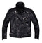 Men's Biker Leather Jacket, Men's Fashion Black Motorcycle Zipper Studs Jacket - leathersguru