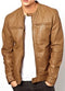 NEW HANDMADE Men Real Leather Jacket , Men Tan Brown Leather Jacket