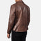 Raiden Brown Leather Biker Jacket For Men's