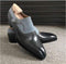 Men's Leather Suede Black Gray Monk Strap Shoes - leathersguru