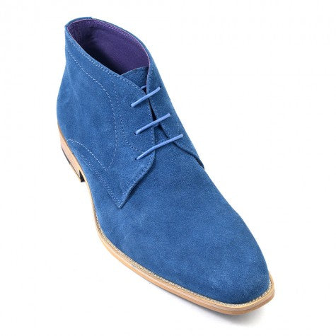 Handmade Men's Navy Blue Suede Chelsea Boots, Men Fashion Dress Ankle  Boots