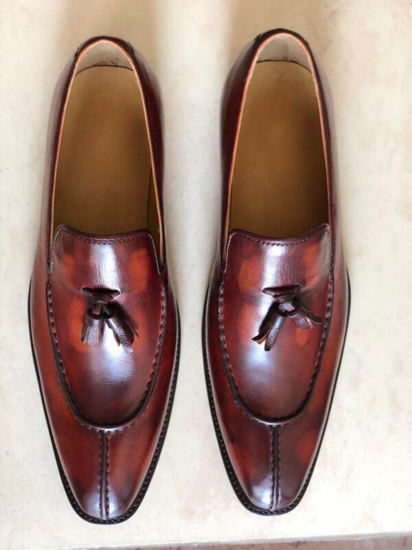 Handmade Men's Leather Loafers Split Toe Shoes - leathersguru