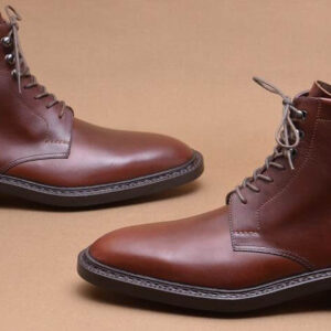 Handmade Brown Leather Lace Up Boot - leathersguru