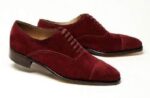 Hand made Men's Suede Maroon Cap To Shoes - leathersguru