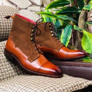 Handmade Ankle high Brown Grain Oak Calf Boots - leathersguru