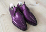 Handmade Purple Split Toe Leather Shoes,Oxford Men's Shoes