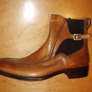 Bespoke Tan Chelsea Leather Buckle Boot - leathersguru