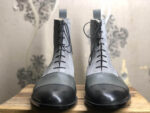 Men's Ankle High Gray Leather Suede Boot - leathersguru