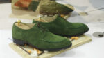 Handmade Green Suede Shoes, Lace Up Dress Shoes