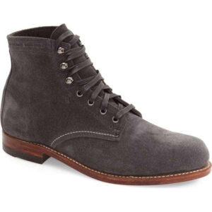 Bespoke Grey Suede Ankle High Lace Up Boots - leathersguru