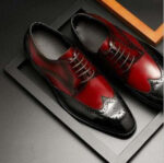 Men's Oxblood Wing Tip Brogue Leather Shoe - leathersguru