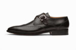 Handmade Black Wing Tip Brogue Monk Strap Shoe - leathersguru