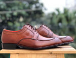 Bespoke Brown Leather Split Toe Lace up Shoe for Men - leathersguru