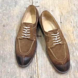 Bespoke Brown Suede Split Toe Lace Up Shoe for Men - leathersguru