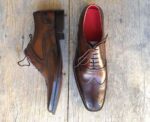 Men's Brown Wing Tip Brogue Leather Shoe - leathersguru