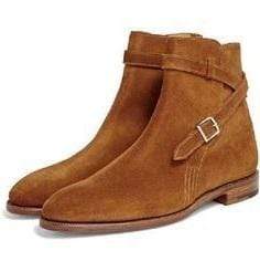 Jodhpur Suede Buckle Tan Boots - leathersguru