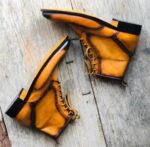 Handmade Men's Ankle High Leather Tan Wing Tip Lace Up Boot - leathersguru