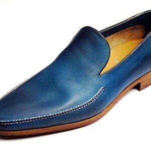 Handmade Men's Leather Loafers Whole Cut Shoess - leathersguru