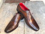 Men's Brown Wing Tip Brogue Leather Shoe - leathersguru