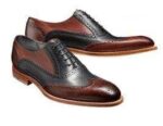 Handmade Brown Black Leather Wing Tip Shoe - leathersguru