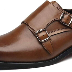 Handmade Brown Double Monk Leather Shoe - leathersguru