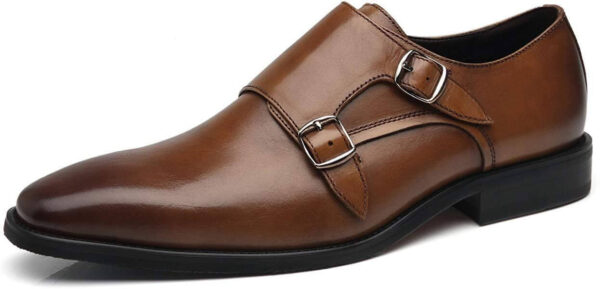 Handmade Brown Double Monk Leather Shoe - leathersguru