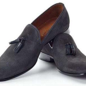 Handmade Gray Suede Tussles Shoe - leathersguru