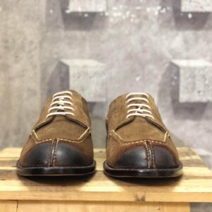 Bespoke Brown Suede Split Toe Lace Up Shoe for Men - leathersguru