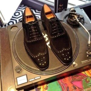 Handmade Brown Suede Wing Tip Shoe - leathersguru