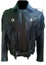 Men's Leather Tussles Bomber Biker Jacket - leathersguru