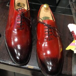 Bespoke Burgundy Black Leather Lace Up Shoe for Men - leathersguru